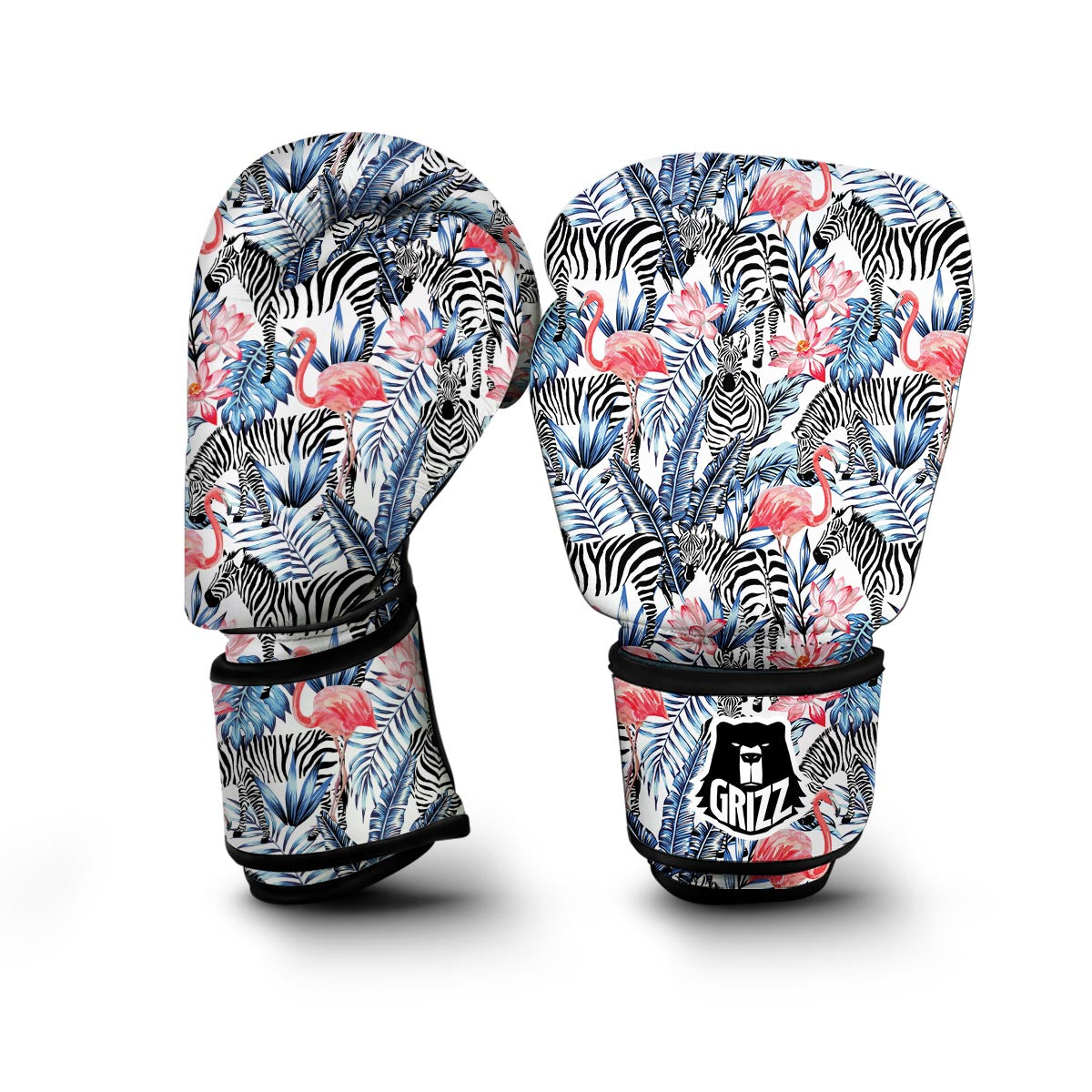 Flamingo Zebra Tropical Boxing Gloves-grizzshop