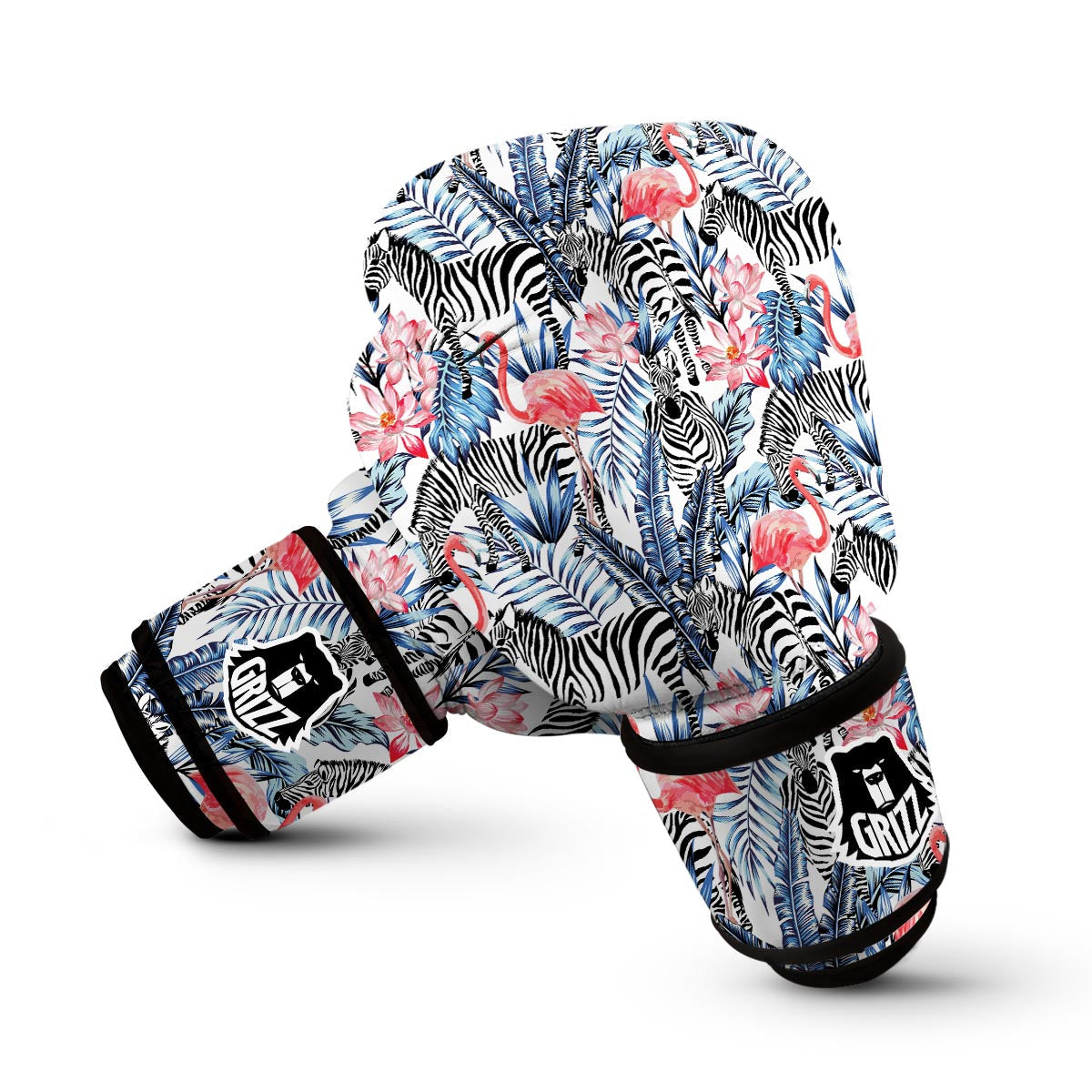 Flamingo Zebra Tropical Boxing Gloves-grizzshop