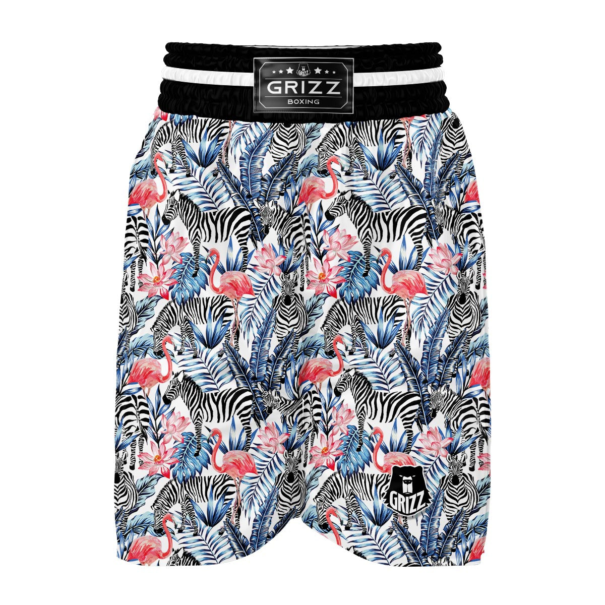 Flamingo Zebra Tropical Boxing Shorts-grizzshop
