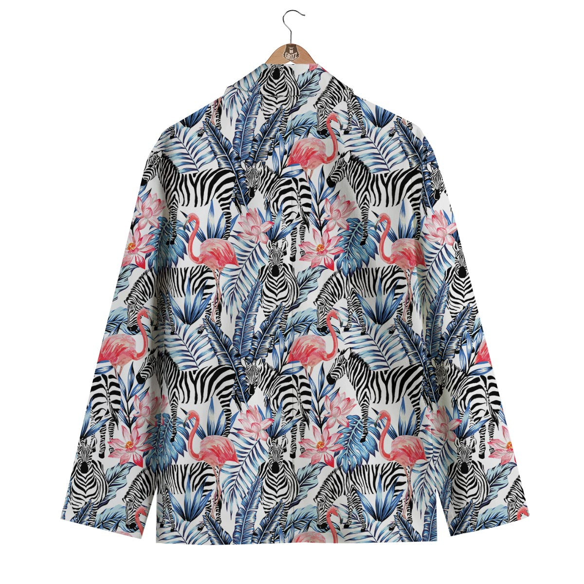Flamingo Zebra Tropical Men's Blazer-grizzshop