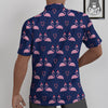 Flamingo Christmas Snowy Print Pattern Untucked Shirts-grizzshop