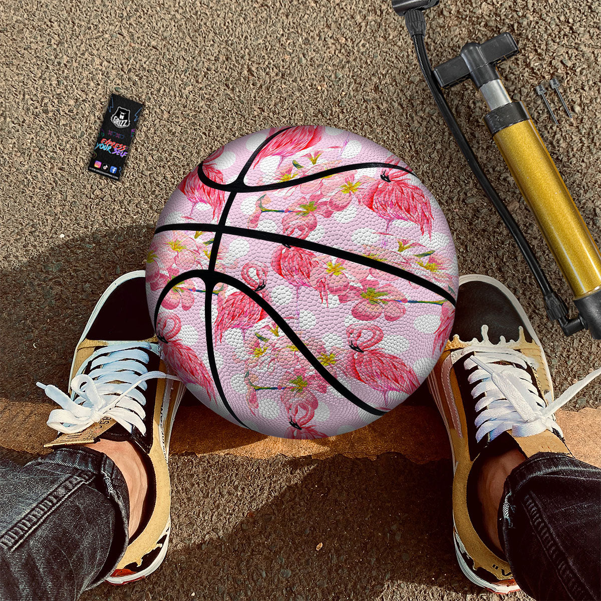 Fishing Hooks White And Black Print Pattern Basketball