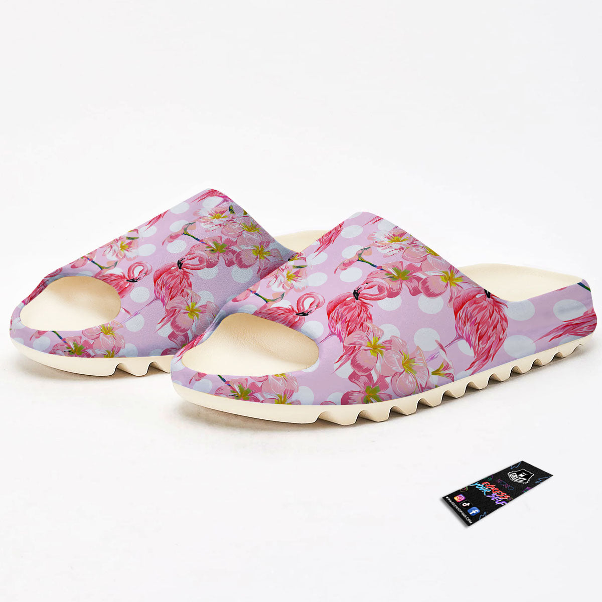 Flamingo Pink Polka Print Pattern Sandals-grizzshop