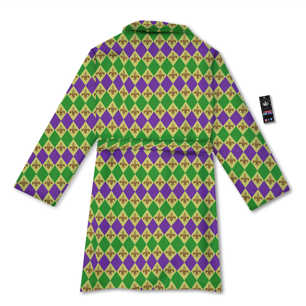 Fleur De Lis Mardi Gras Print Pattern Bathrobe-grizzshop