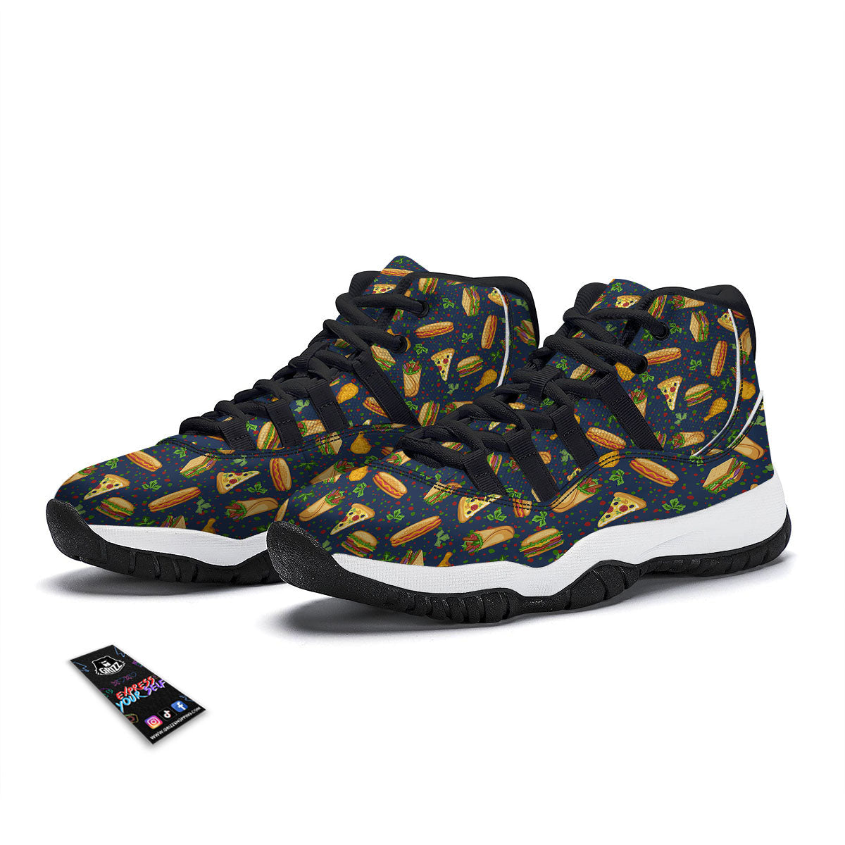 Fleur De Lis Mardi Gras Print Pattern Black Bball Shoes-grizzshop