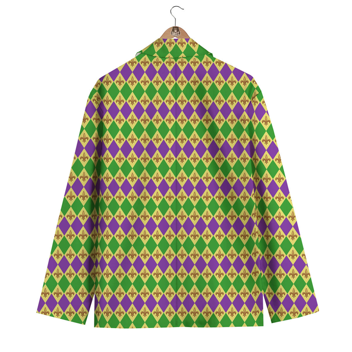 Fleur De Lis Mardi Gras Print Pattern Men's Blazer-grizzshop