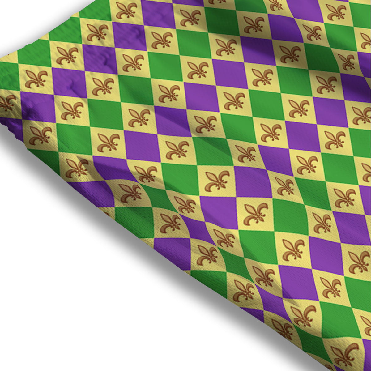 Fleur De Lis Mardi Gras Print Pattern Mesh Shorts