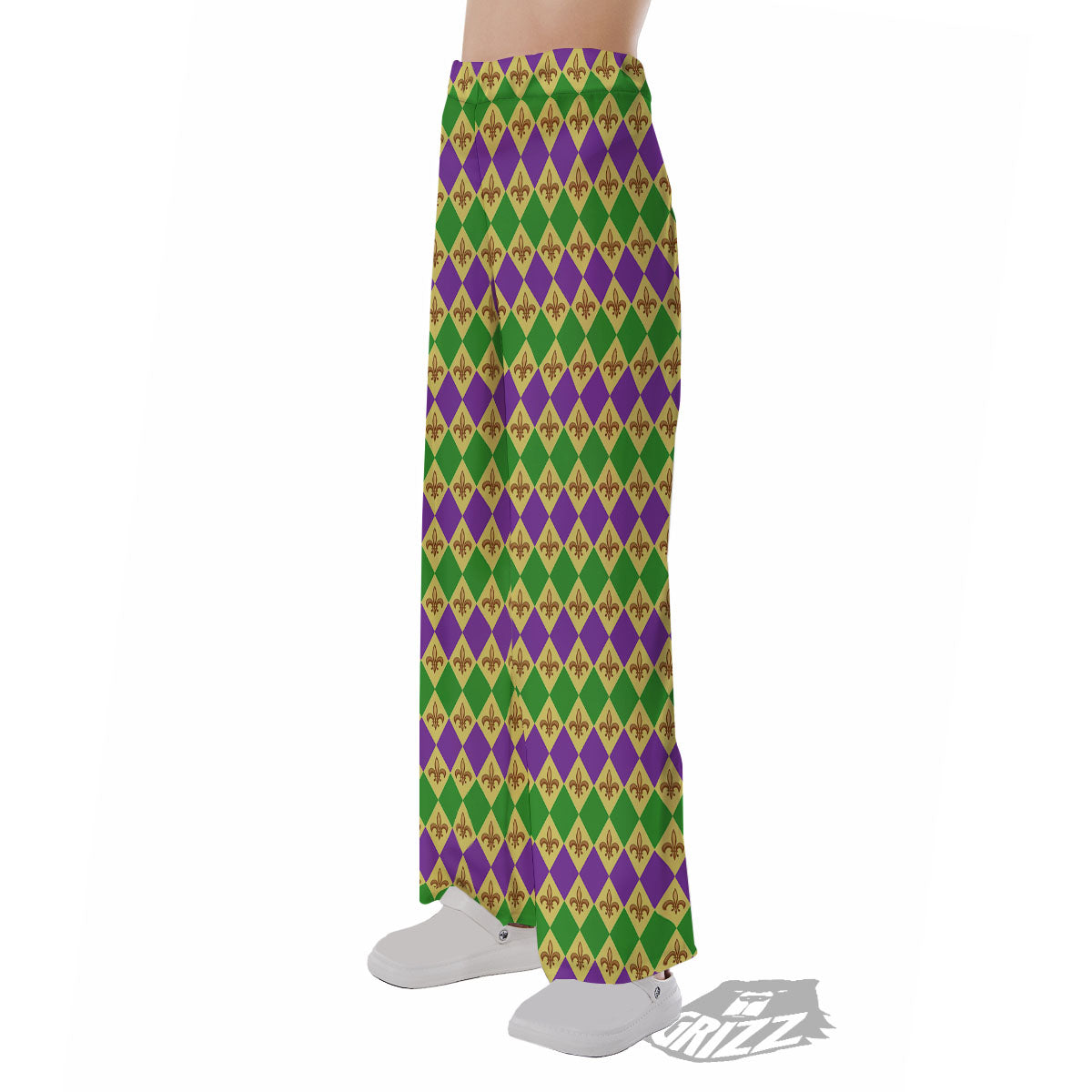 Fleur De Lis Mardi Gras Print Pattern Pajama Pants-grizzshop