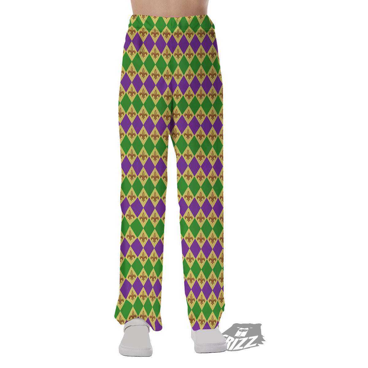 Fleur De Lis Mardi Gras Print Pattern Pajama Pants-grizzshop