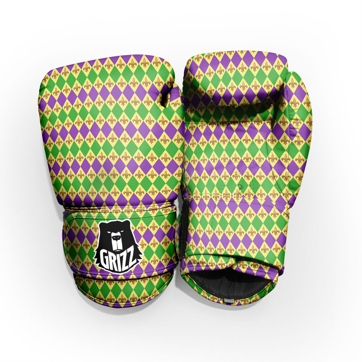 Fleur De Lis Mardi Gras Print Pattern Pro Boxing Glove