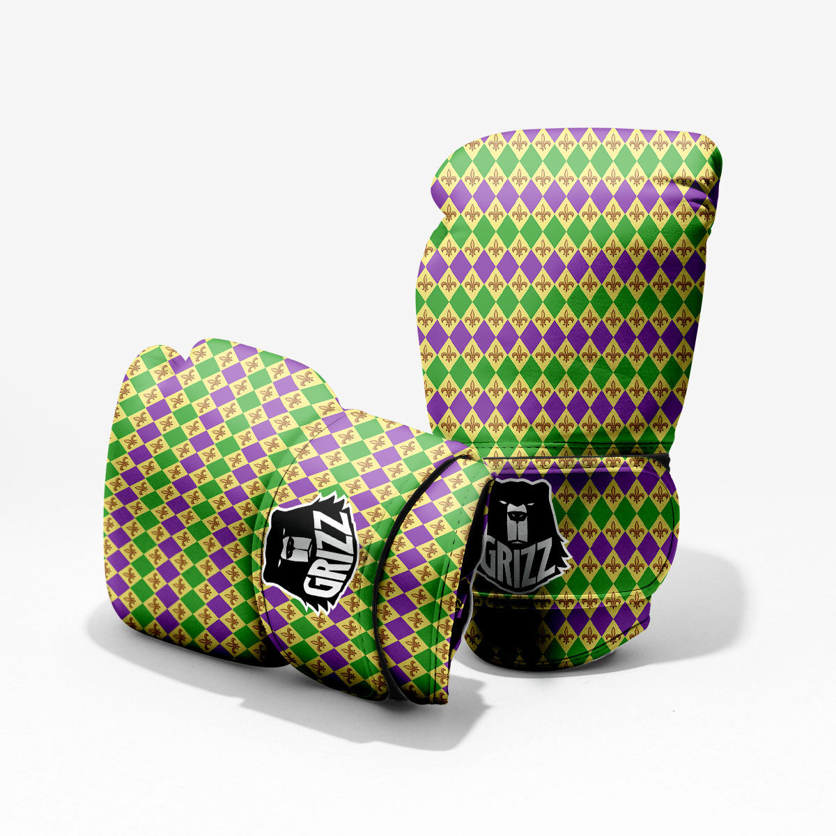 Fleur De Lis Mardi Gras Print Pattern Pro Boxing Glove