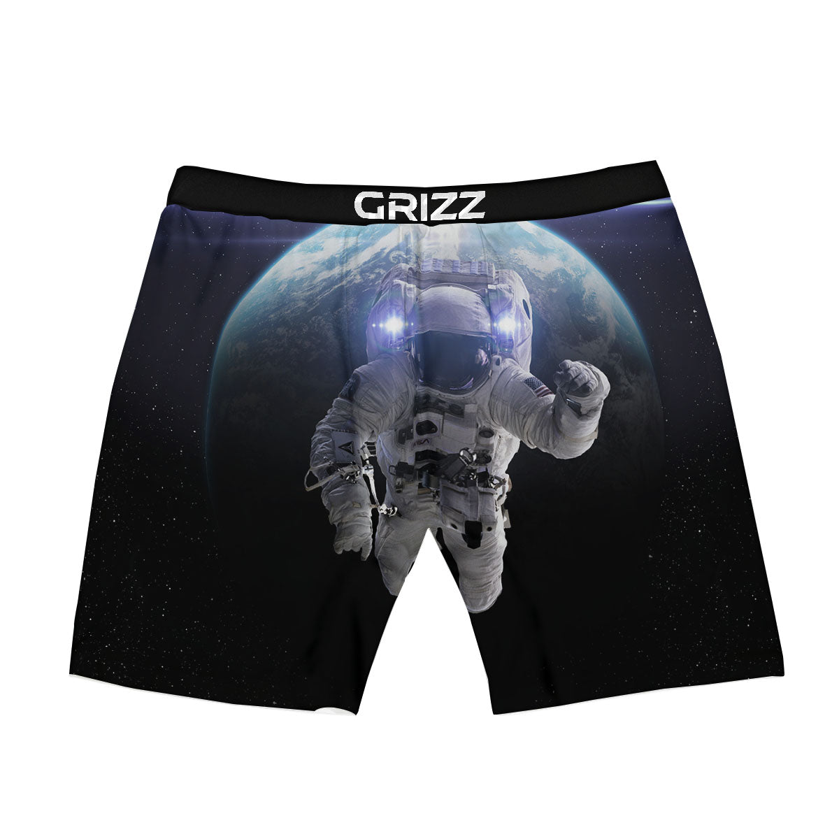 Floating Astronaut In Outer Space Print Boxer Briefs-grizzshop