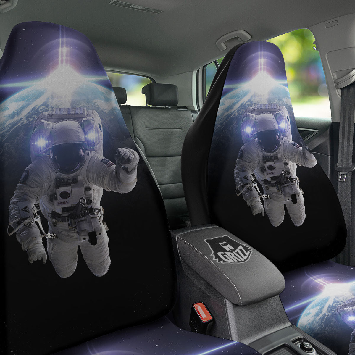 Floating Astronaut In Outer Space Print Car Seat Covers-grizzshop