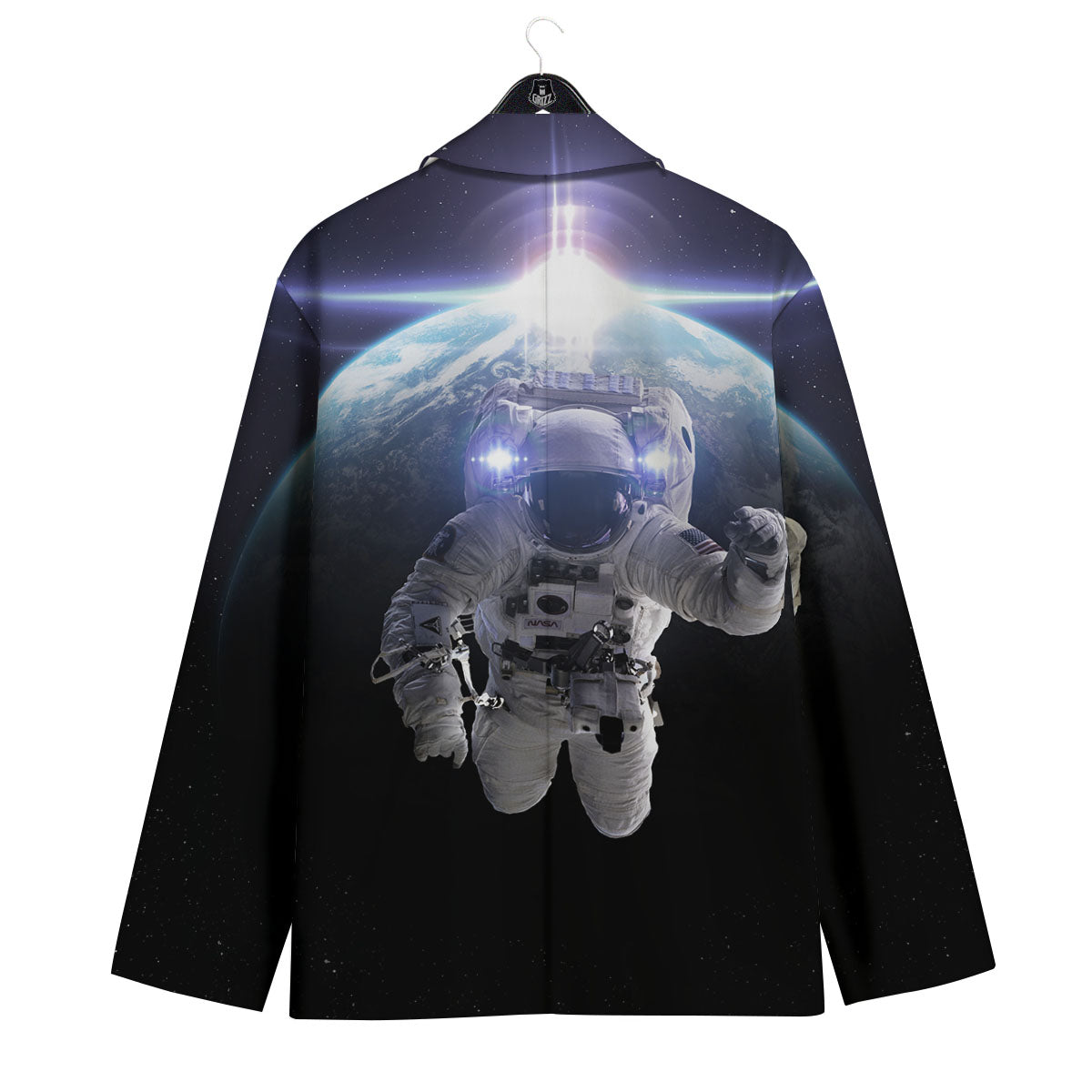 Floating Astronaut In Outer Space Print Men's Sport Coat-grizzshop