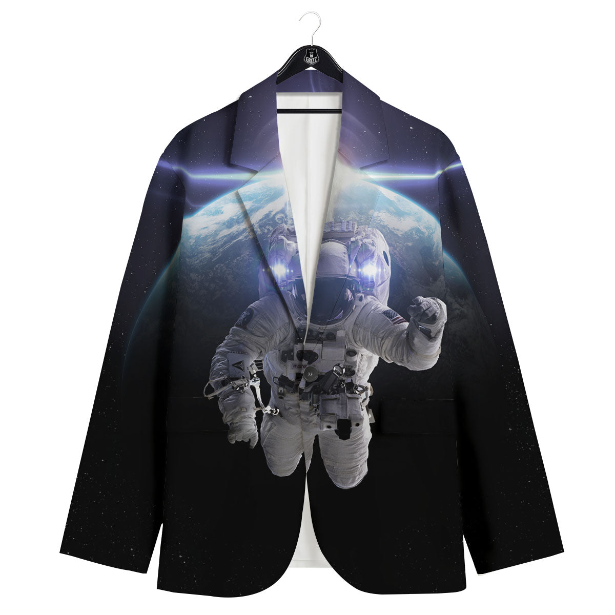 Floating Astronaut In Outer Space Print Men's Sport Coat-grizzshop