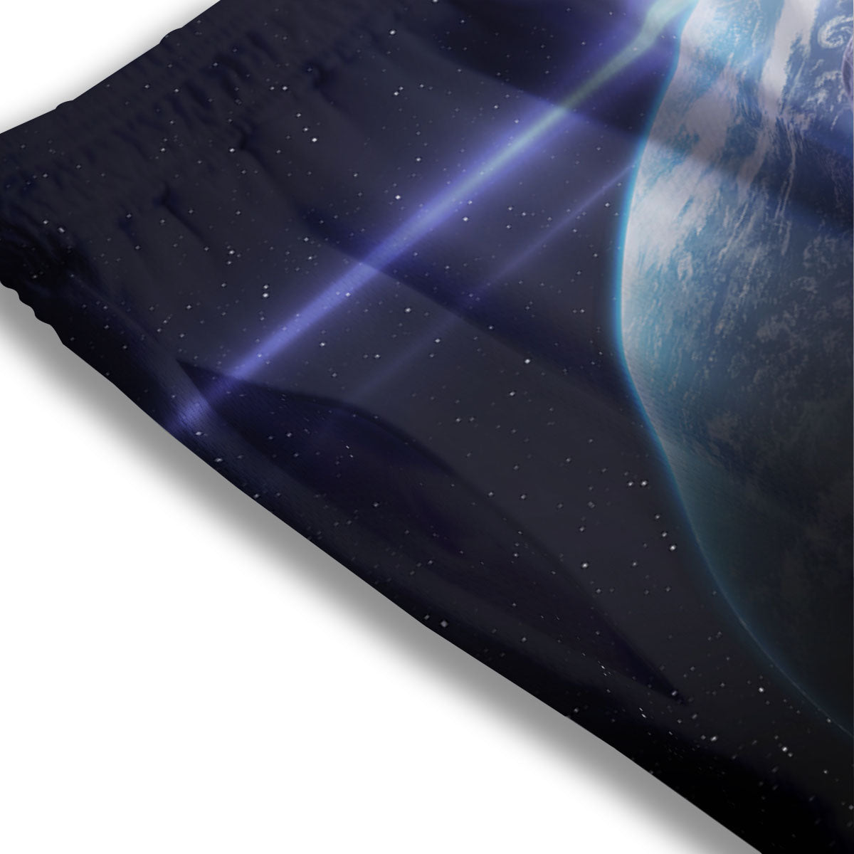 Galaxy Space Dark Teal Print Mesh Shorts