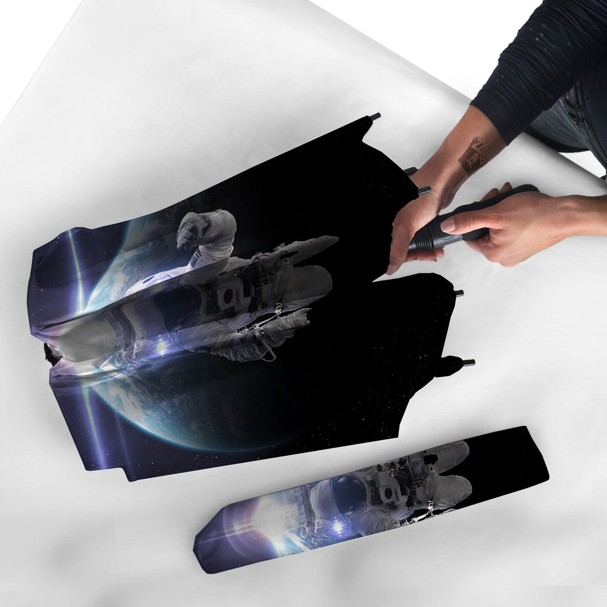 Floating Astronaut In Outer Space Print Umbrella-grizzshop