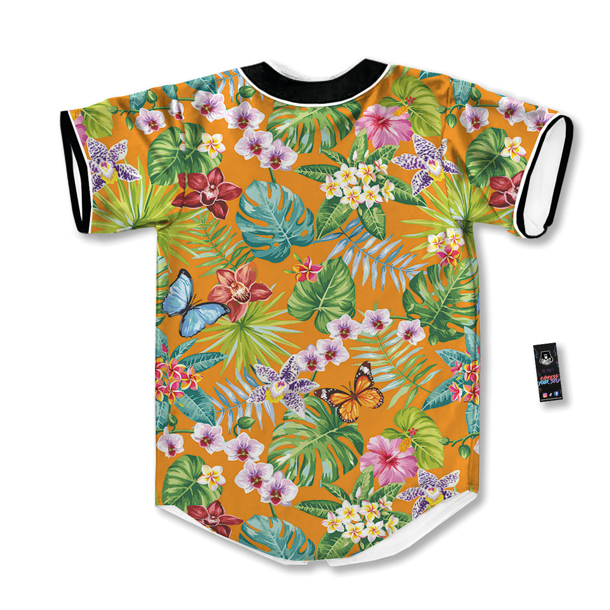 Floral Aloha Hawaii Print Pattern Baseball Jersey-grizzshop