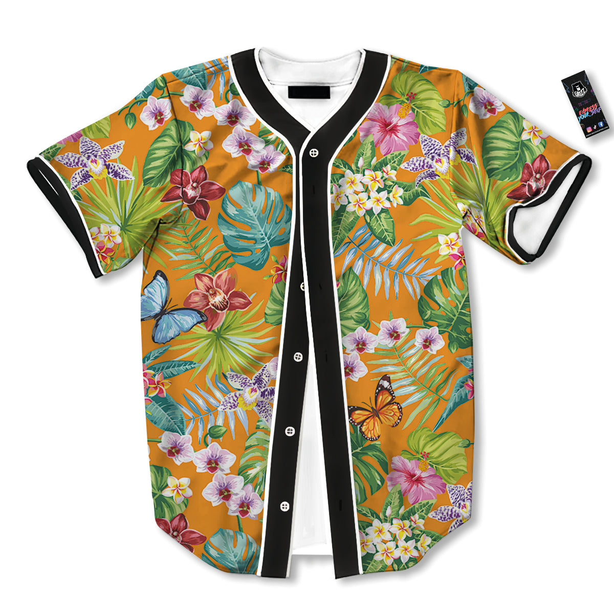 Floral Aloha Hawaii Print Pattern Baseball Jersey-grizzshop