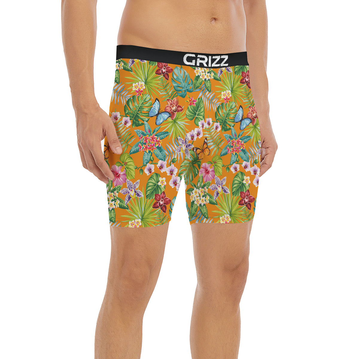 Floral Aloha Hawaii Print Pattern Boxer Briefs-grizzshop