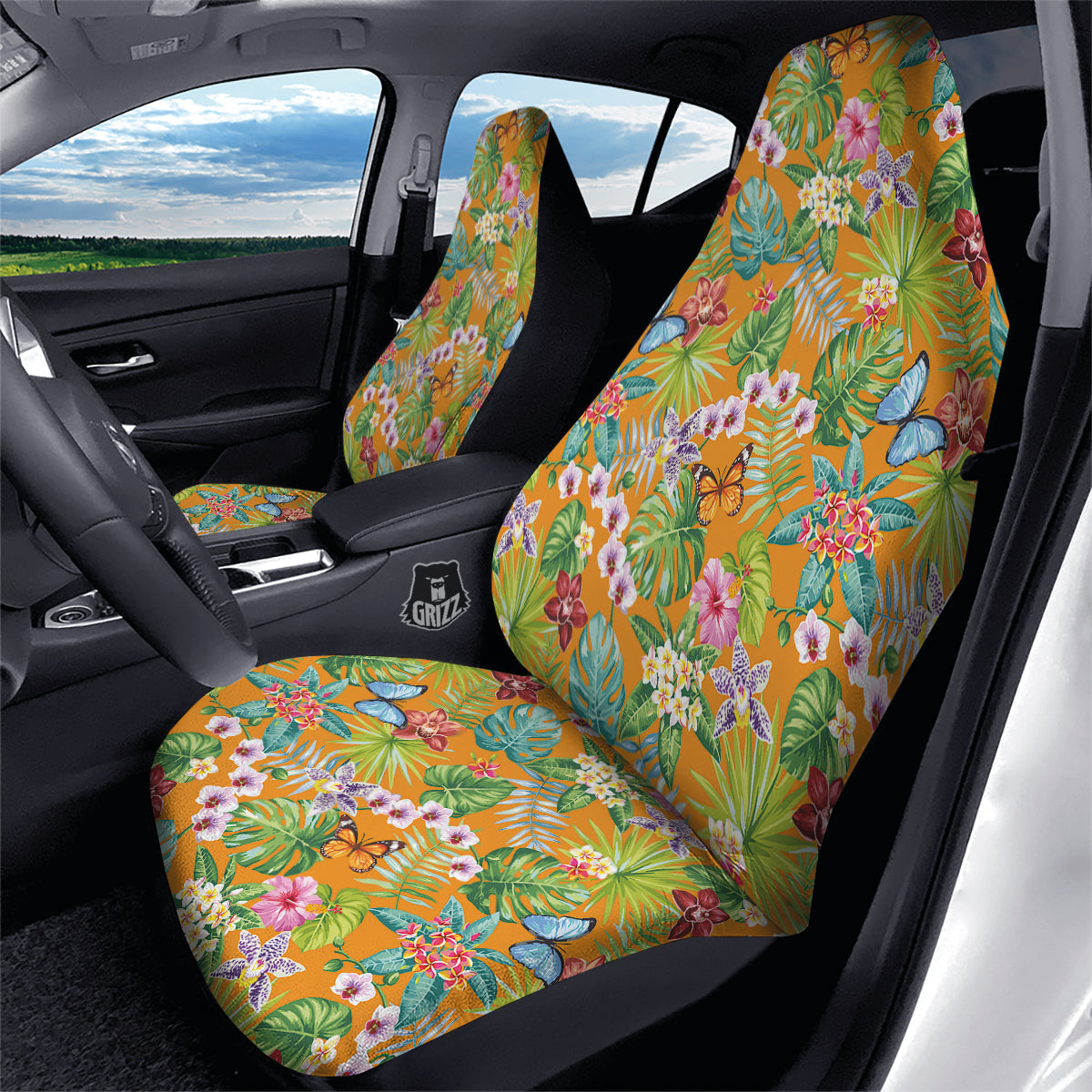 Floral Aloha Hawaii Print Pattern Car Seat Covers-grizzshop