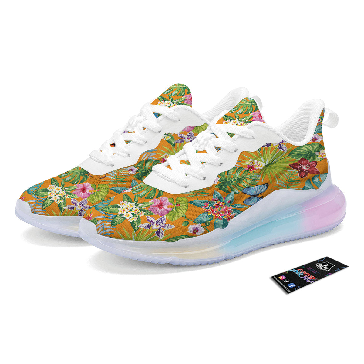 Floral Aloha Hawaii Print Pattern Running Sneakers-grizzshop
