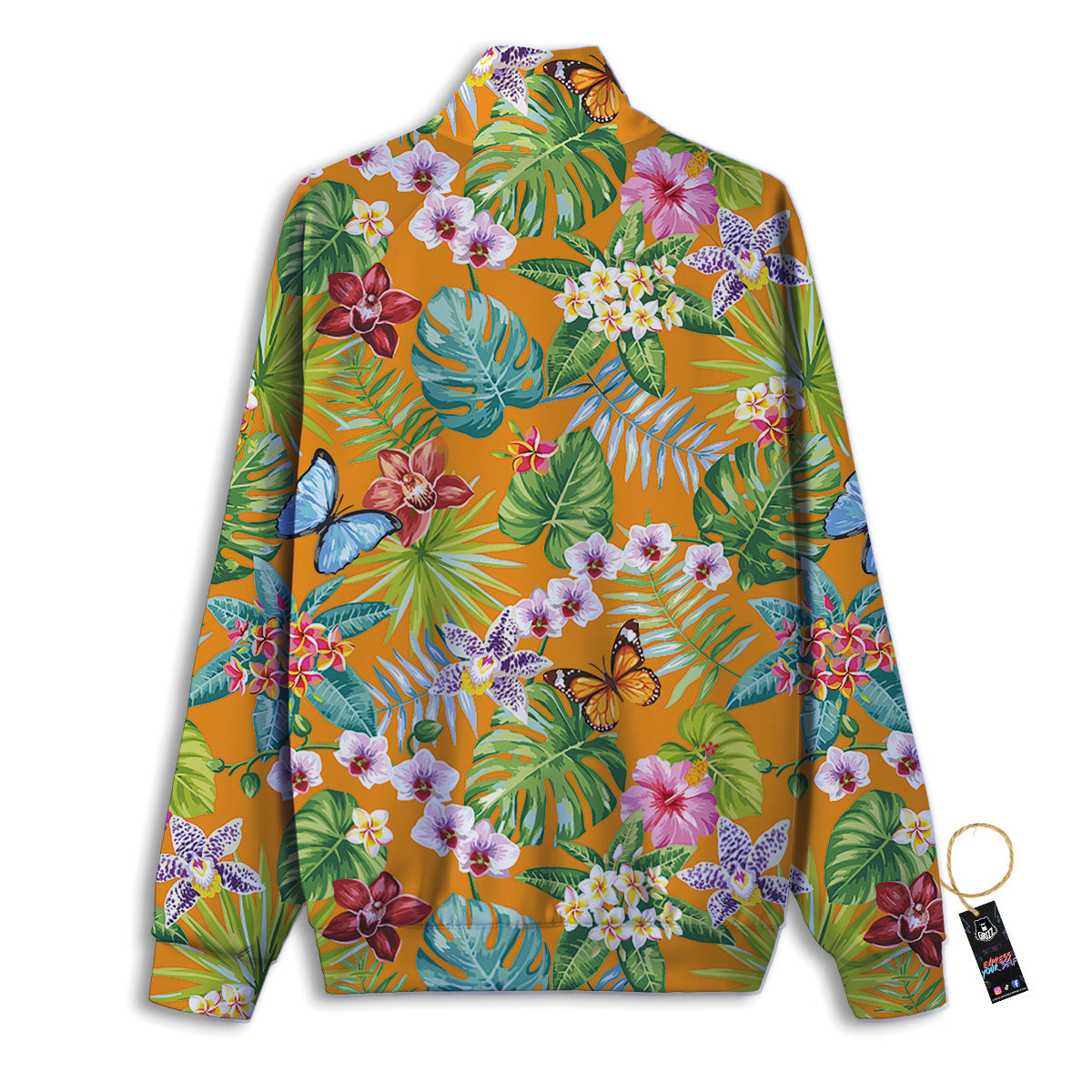 Floral Aloha Hawaii Print Pattern Track Jacket-grizzshop