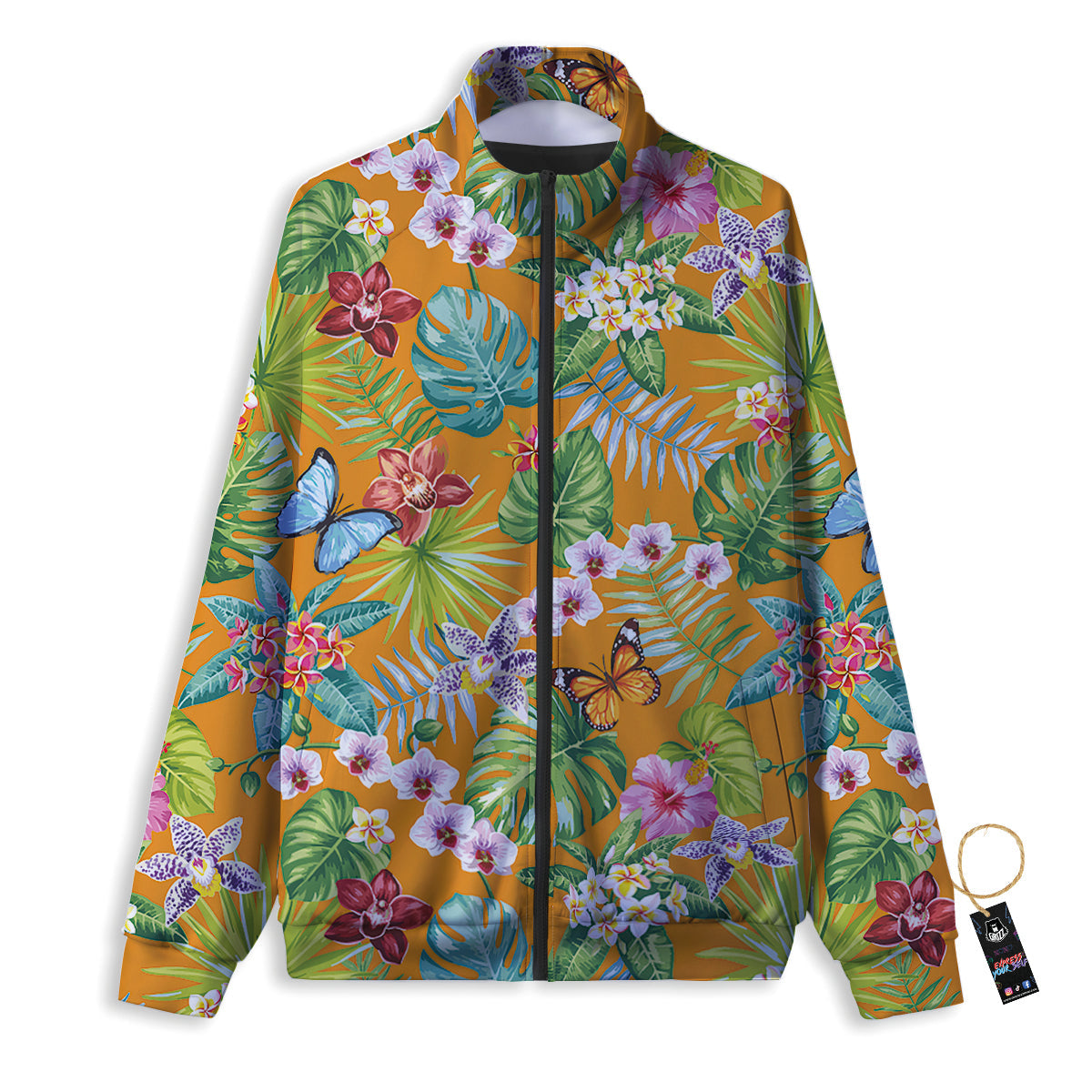 Floral Aloha Hawaii Print Pattern Track Jacket-grizzshop