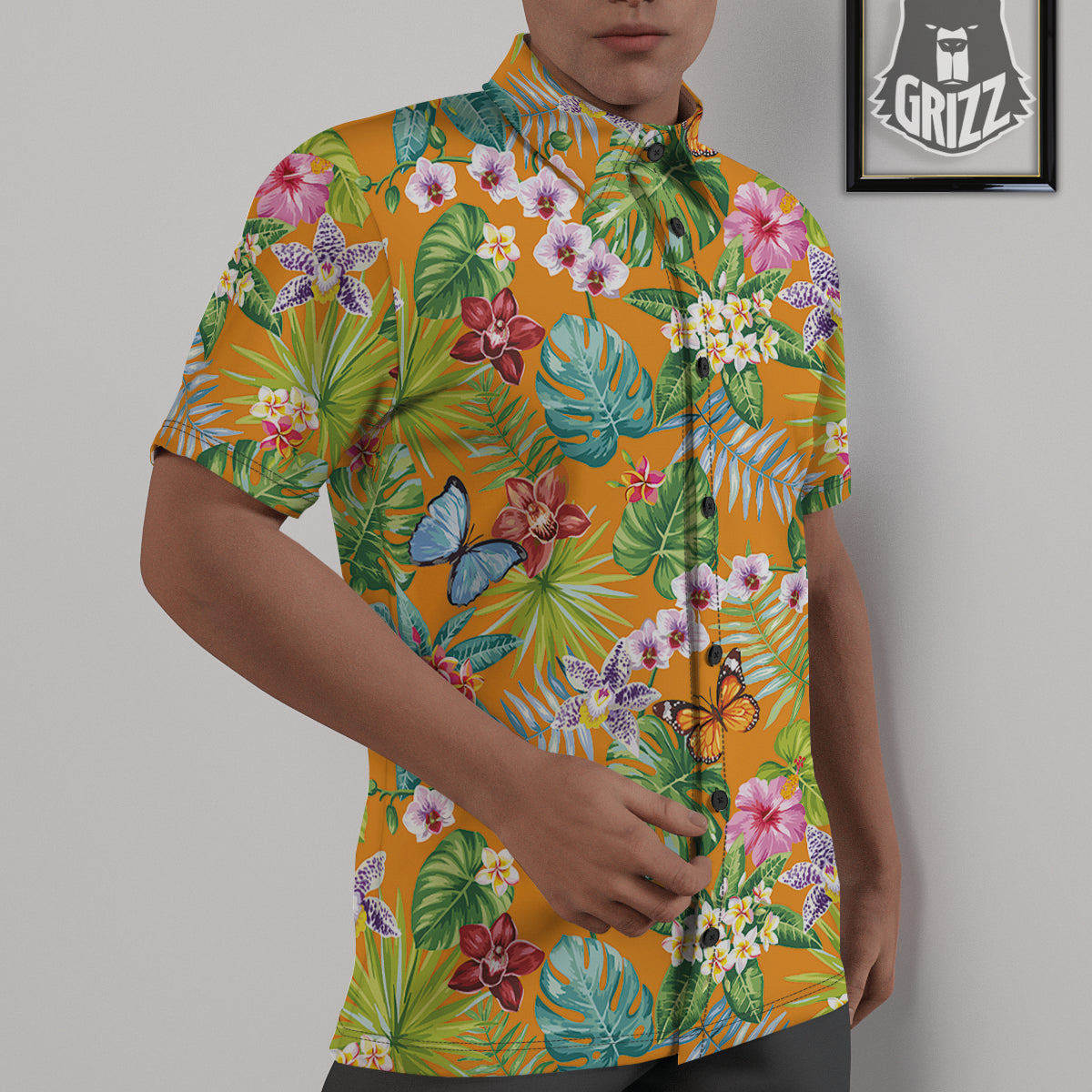Floral Aloha Hawaii Print Pattern Untucked Shirts-grizzshop
