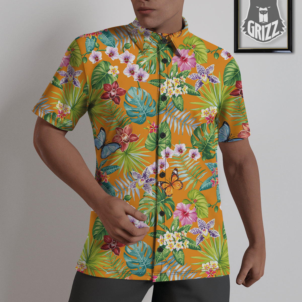 Floral Aloha Hawaii Print Pattern Untucked Shirts-grizzshop
