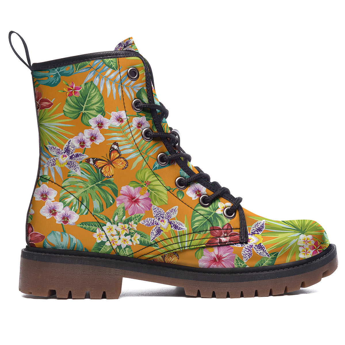 Floral Aloha Hawaii Print Pattern Work Boots-grizzshop