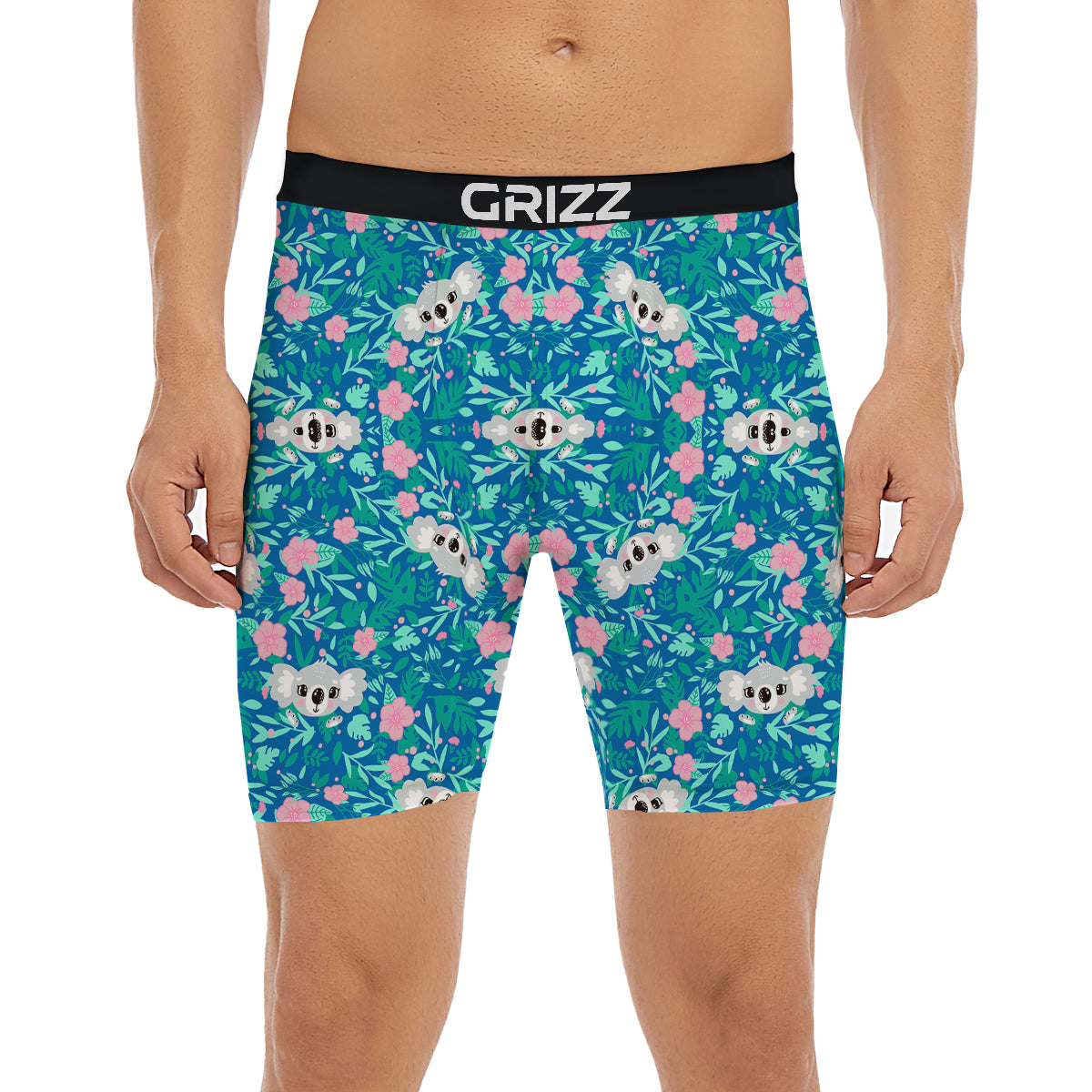 Floral And Baby Koala Print Pattern Boxer Briefs-grizzshop