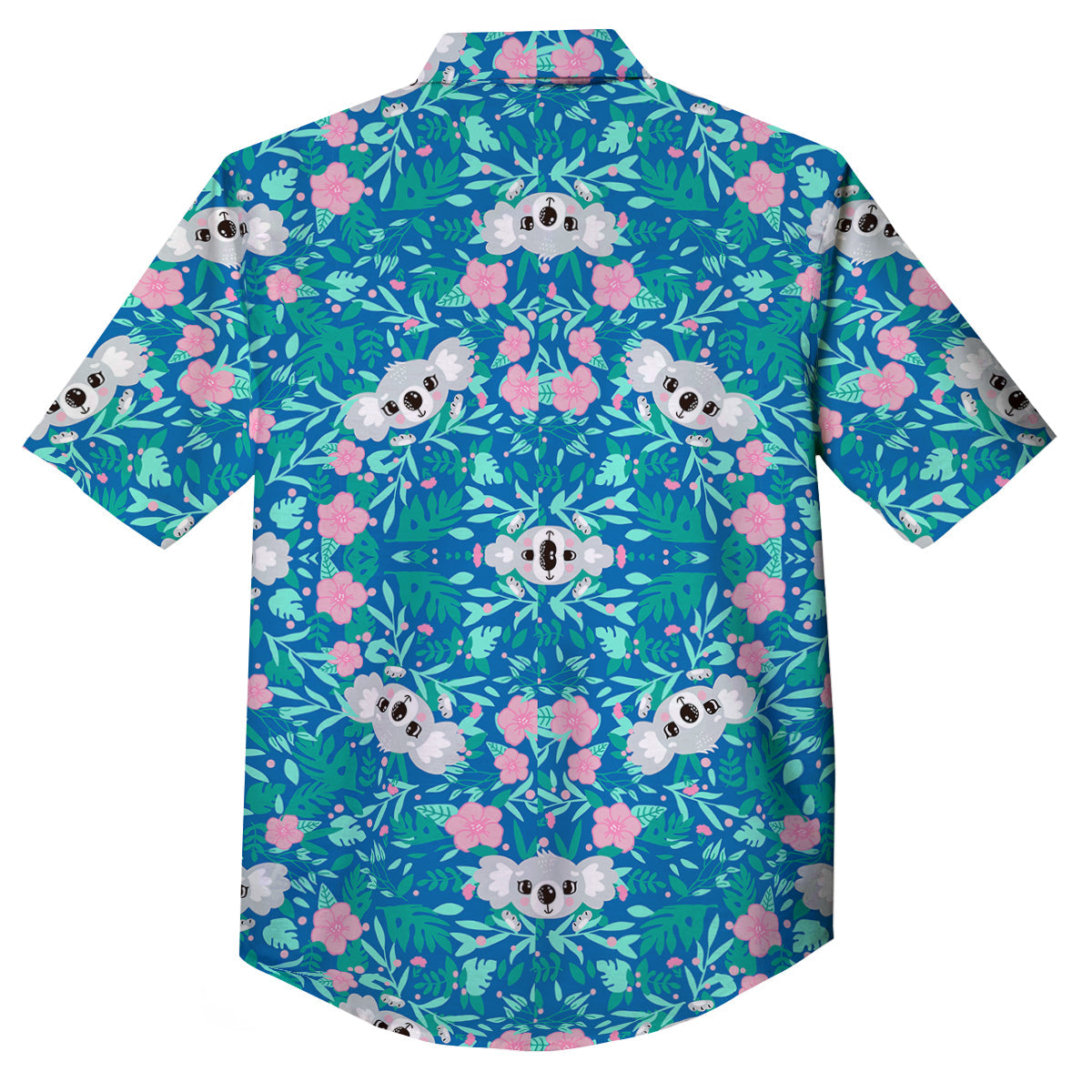 Floral And Baby Koala Print Pattern Button Up Shirt-grizzshop