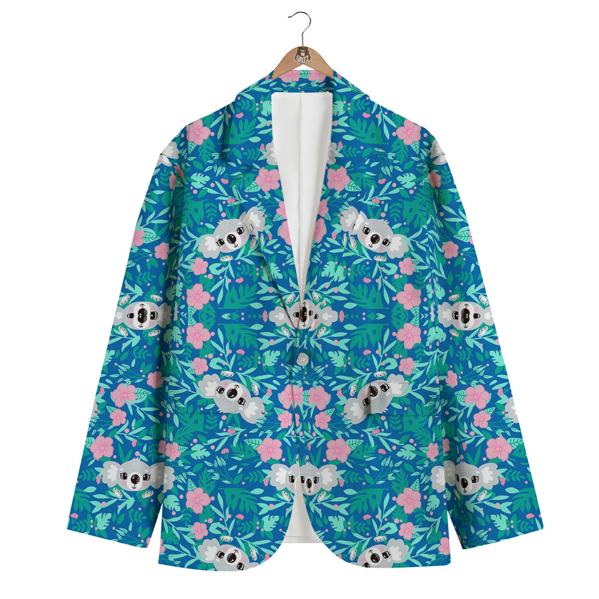 Floral And Baby Koala Print Pattern Men's Blazer-grizzshop
