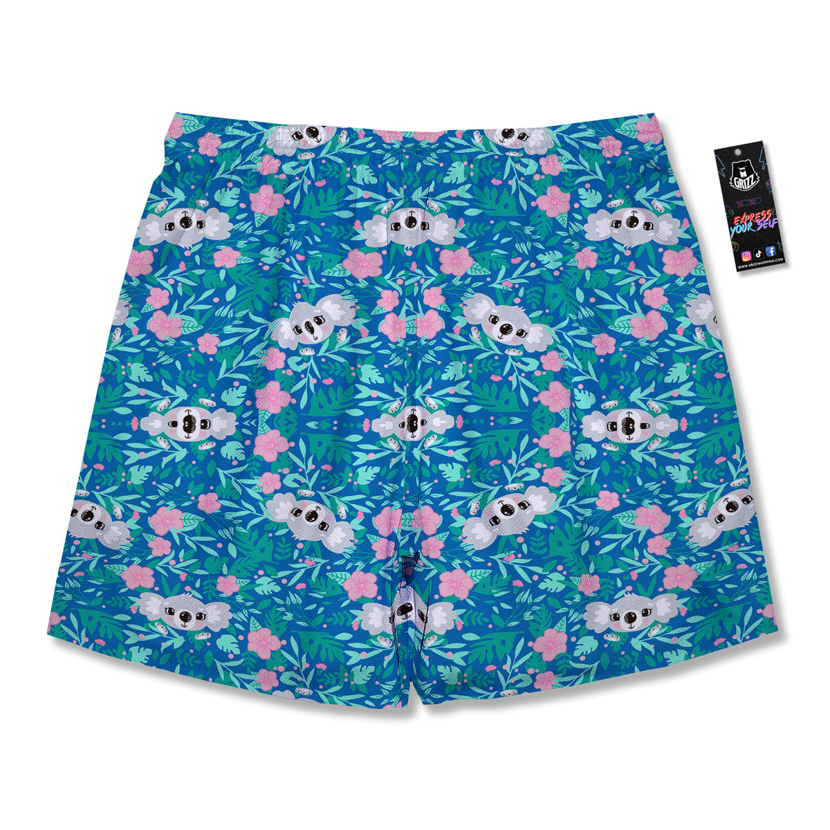 Floral And Baby Koala Print Pattern Men's Running Shorts-grizzshop