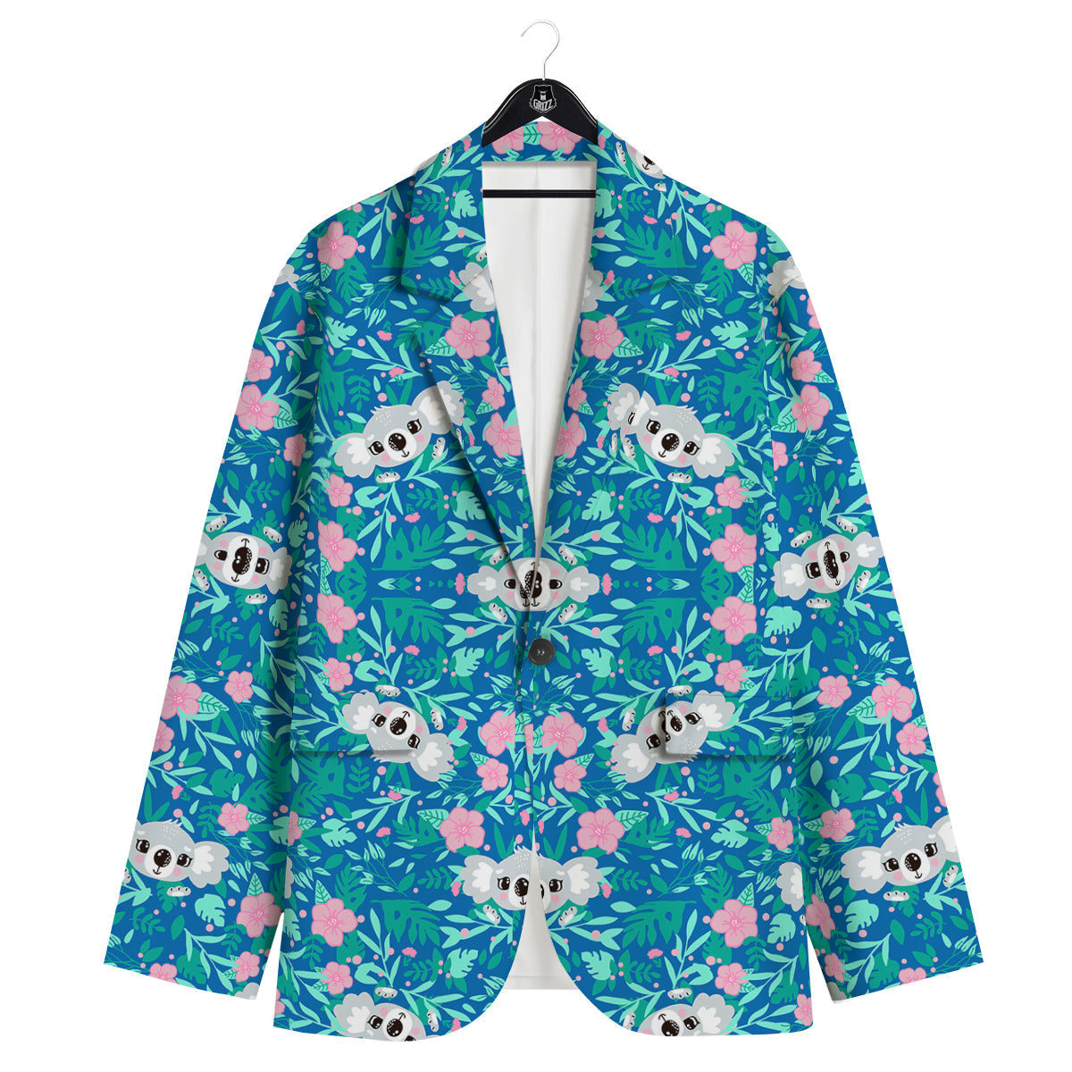 Floral And Baby Koala Print Pattern Men's Sport Coat-grizzshop