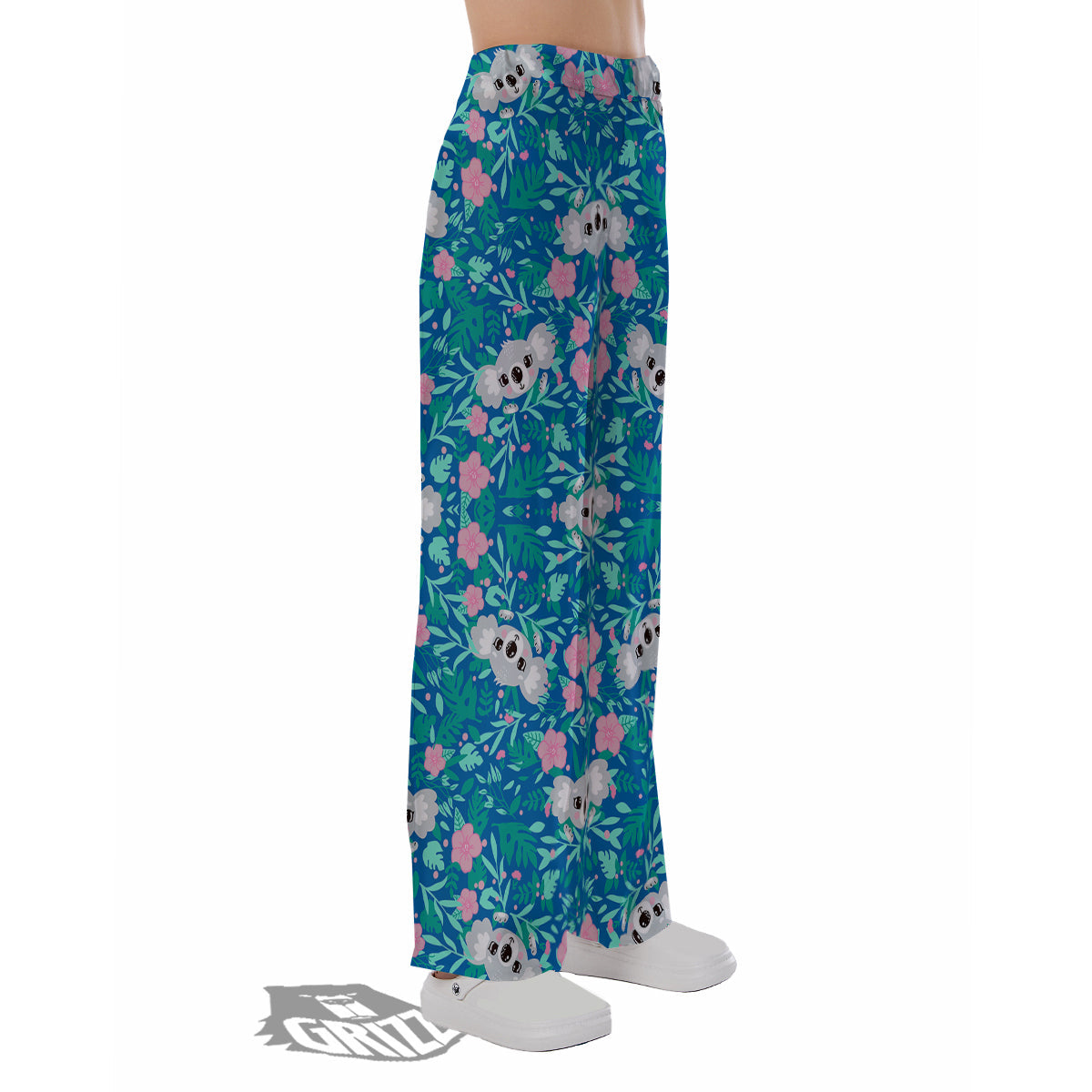 Floral And Baby Koala Print Pattern Pajama Pants-grizzshop