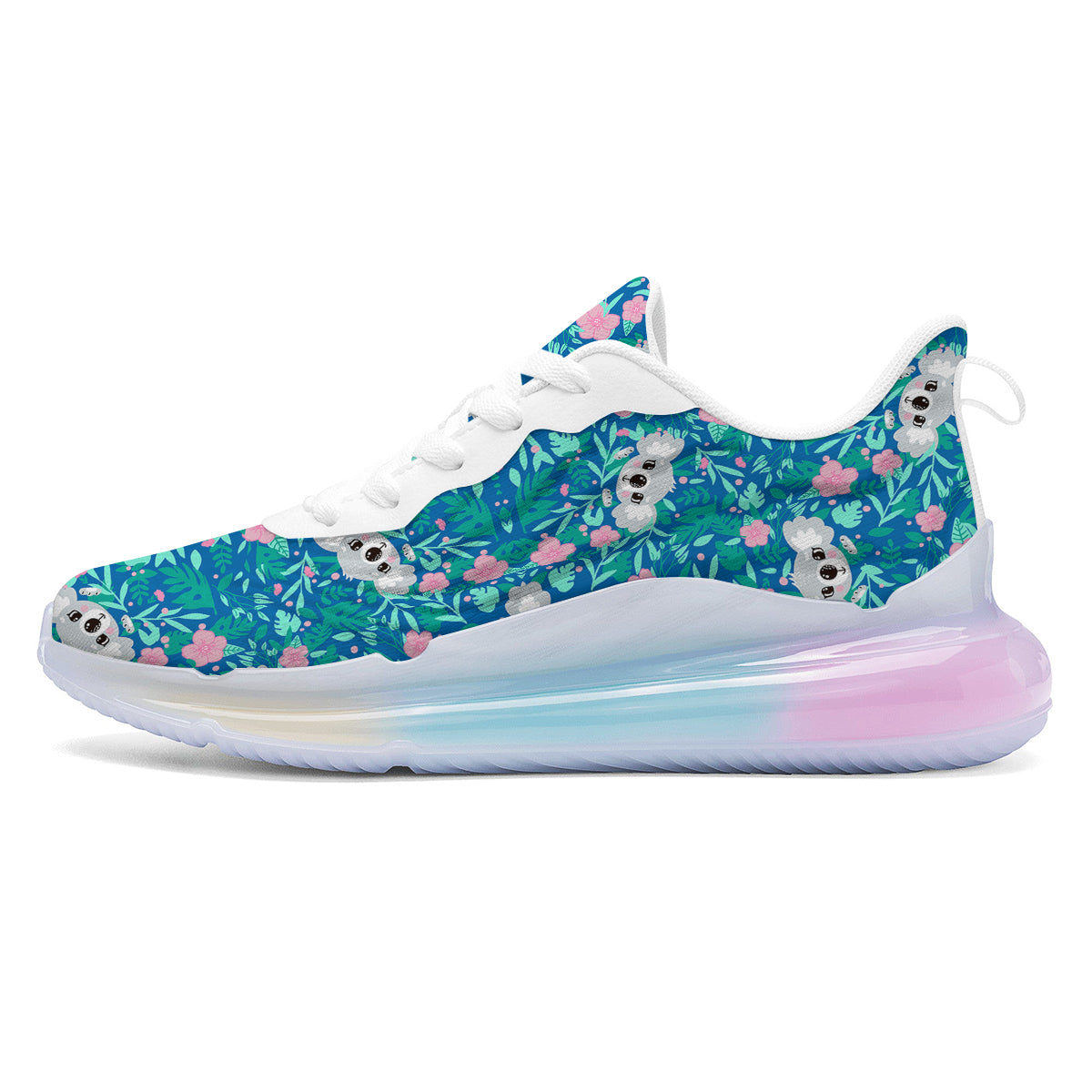 Floral And Baby Koala Print Pattern Running Sneakers-grizzshop