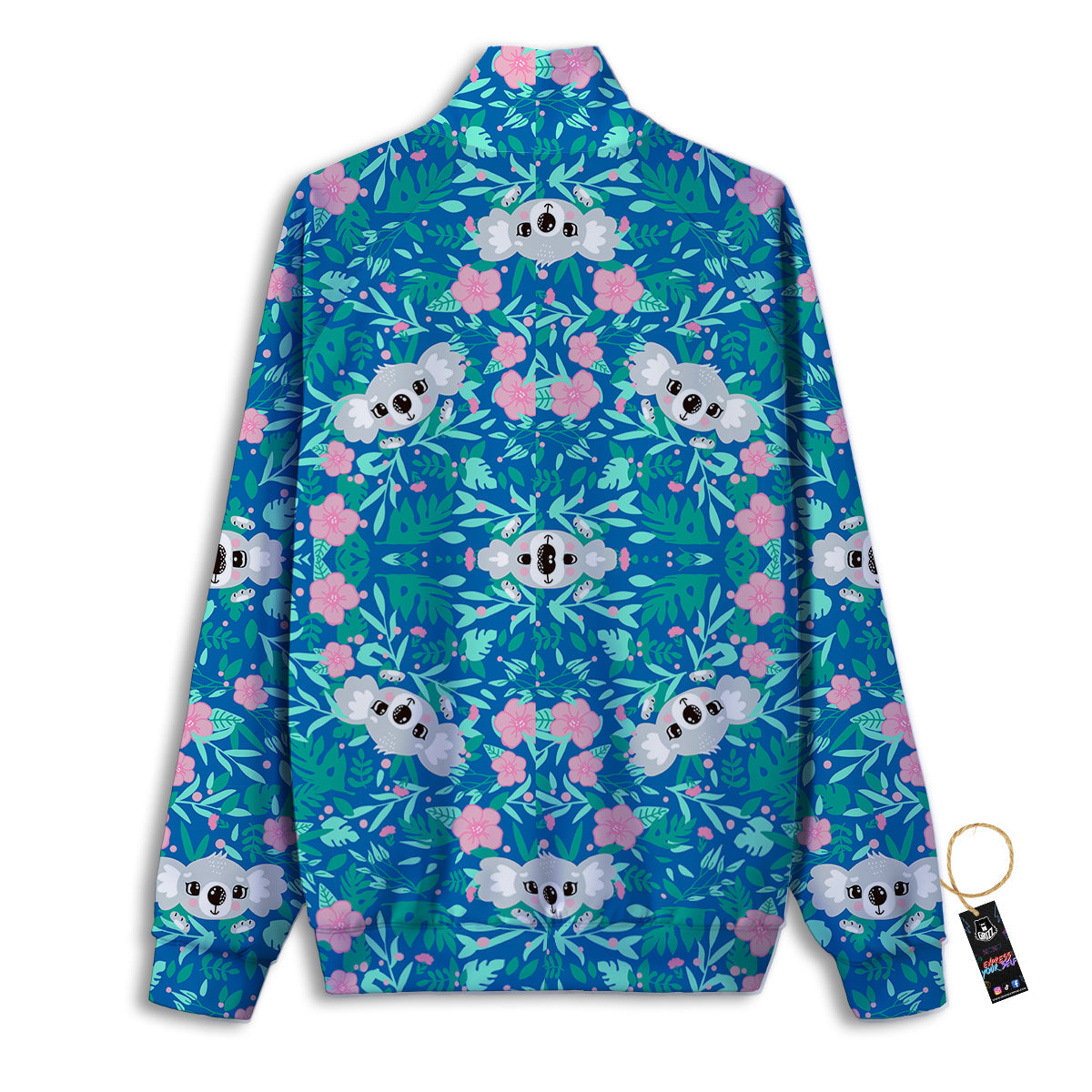 Floral And Baby Koala Print Pattern Track Jacket-grizzshop