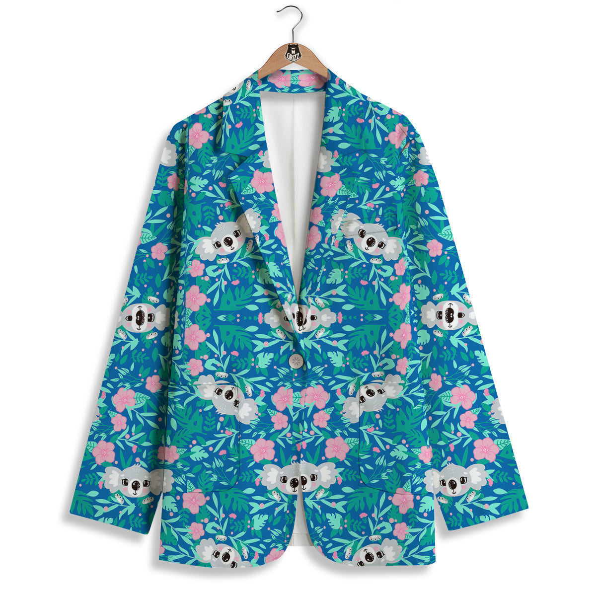 Floral And Baby Koala Print Pattern Women's Blazer-grizzshop