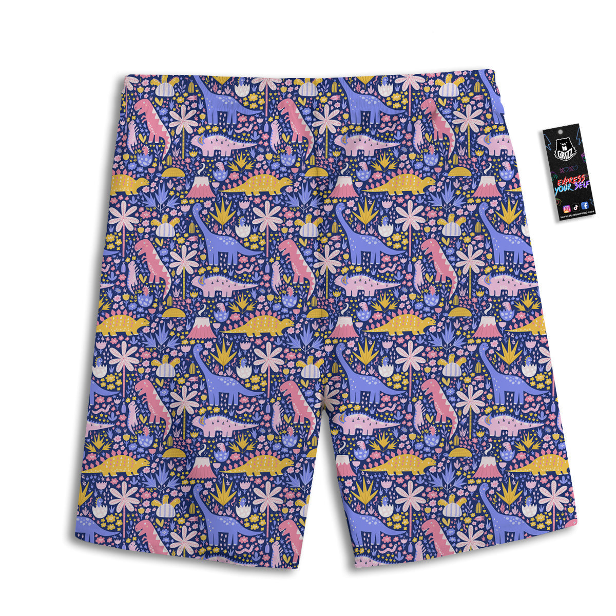 Flowers Hawaiian Floral Print Pattern Men's Athletic Shorts