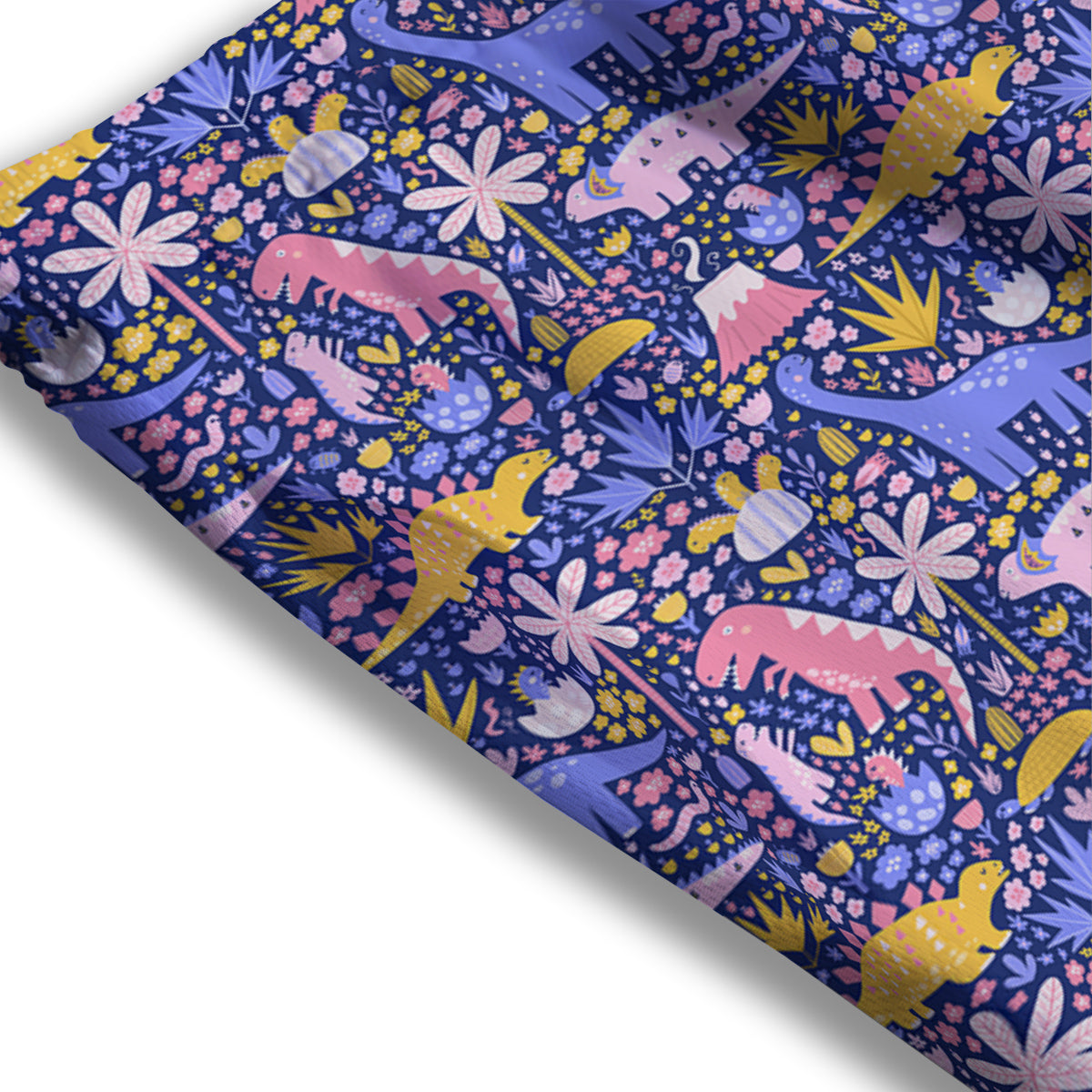 Floral And Cute Dinosaur Print Pattern Mesh Shorts