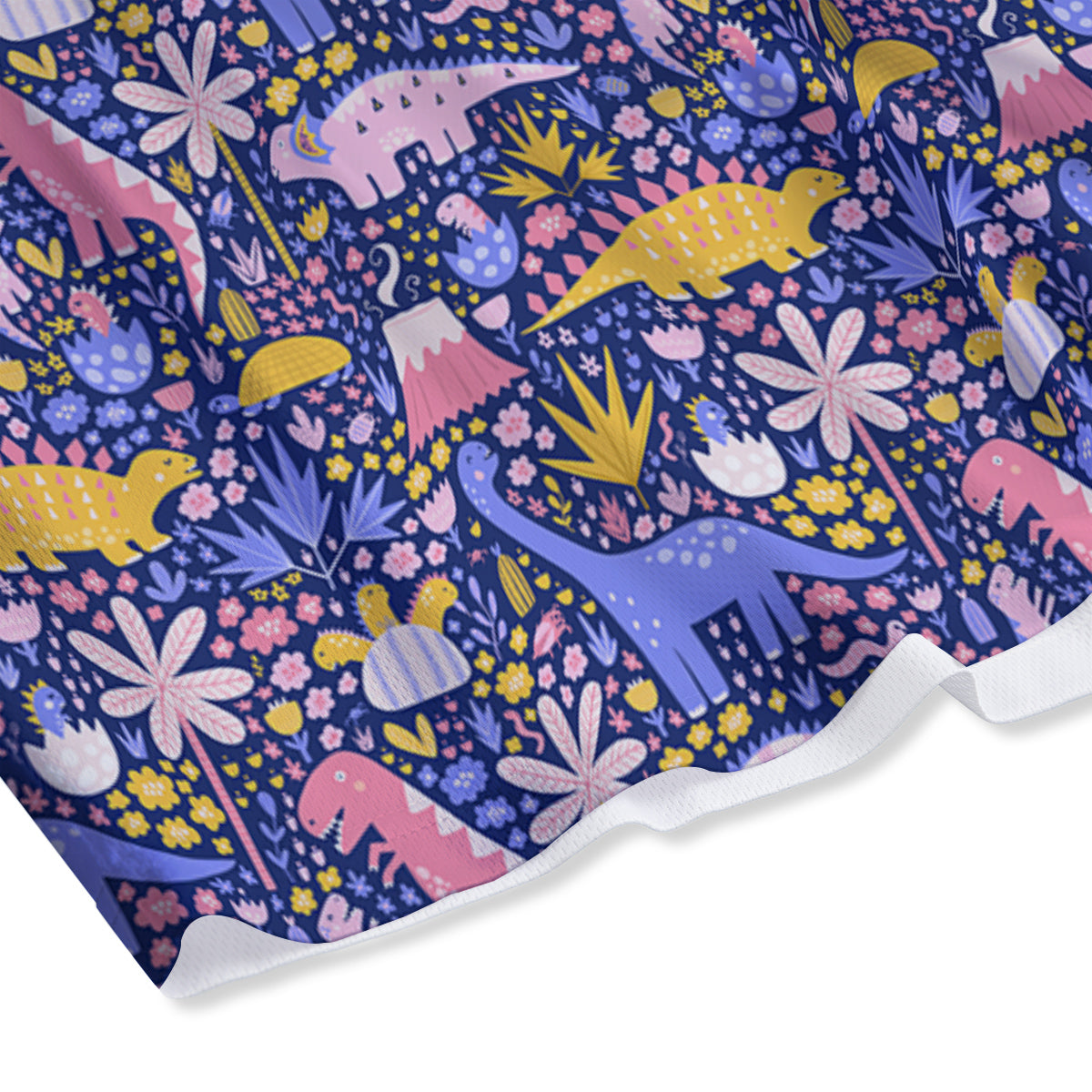 Floral And Cute Dinosaur Print Pattern Mesh Shorts