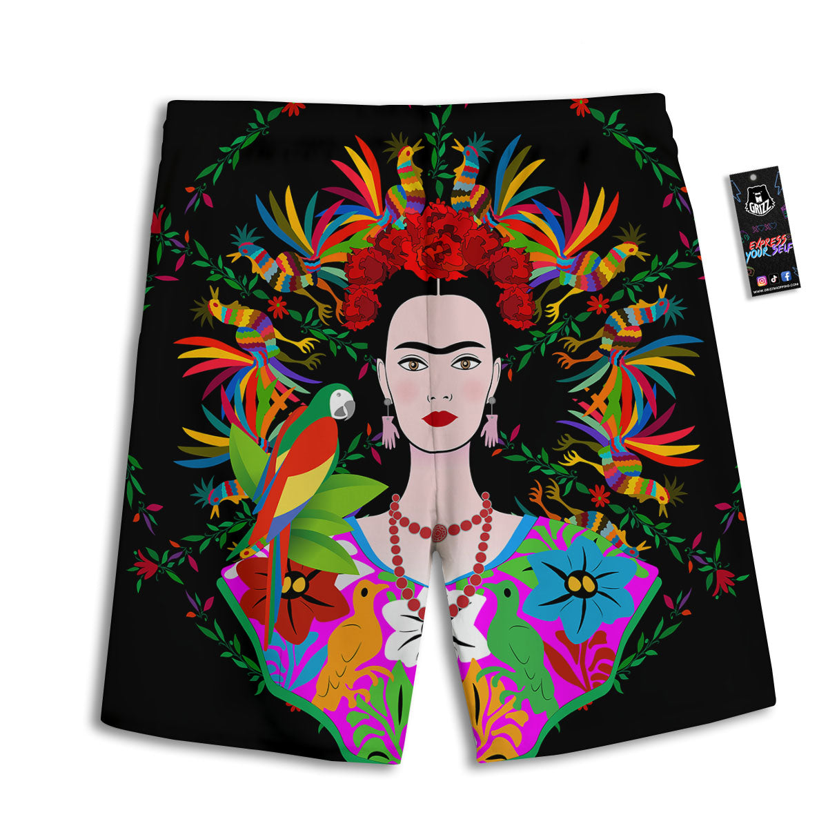 Flowers Hawaiian Hibiscus Print Pattern Men's Athletic Shorts