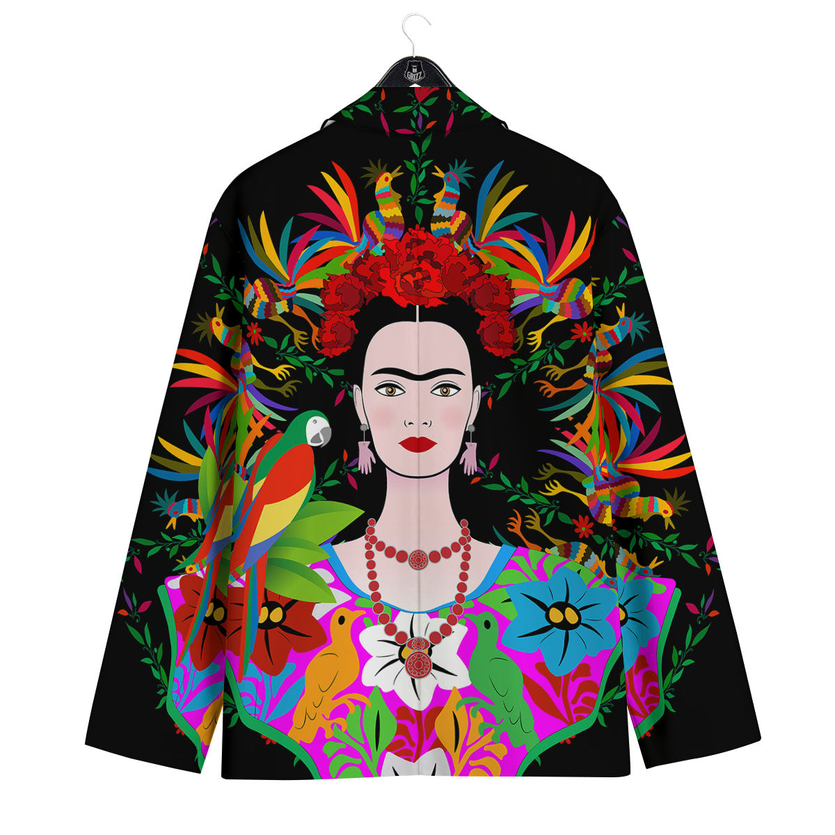 Floral And Frida Kahlo Print Men's Sport Coat-grizzshop