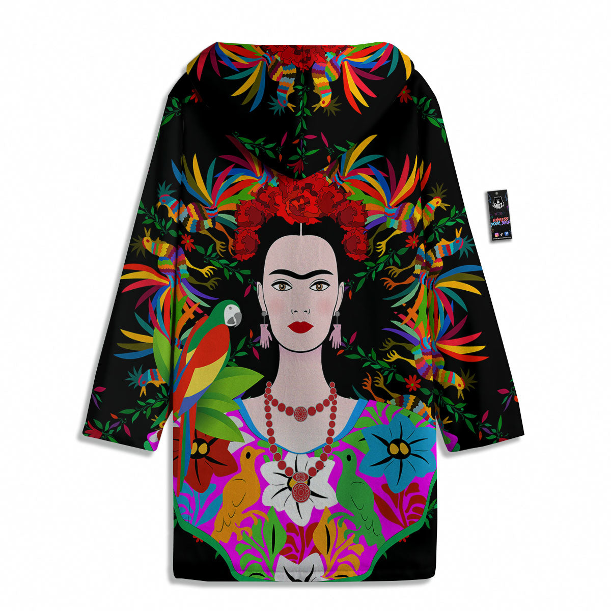 Floral And Frida Kahlo Print Men's Windbreaker Jacket-grizzshop