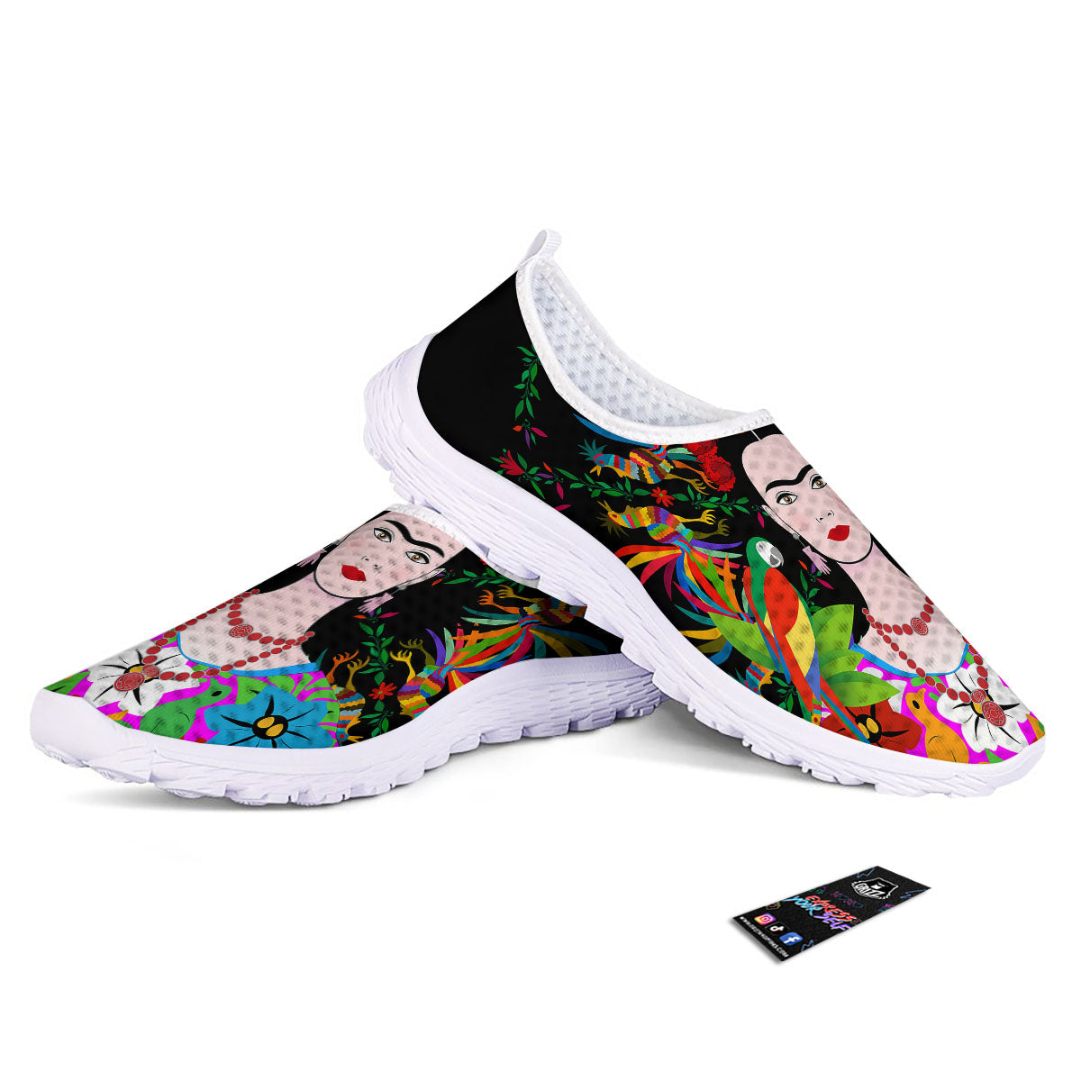 Floral And Frida Kahlo Print Nurse Shoes-grizzshop