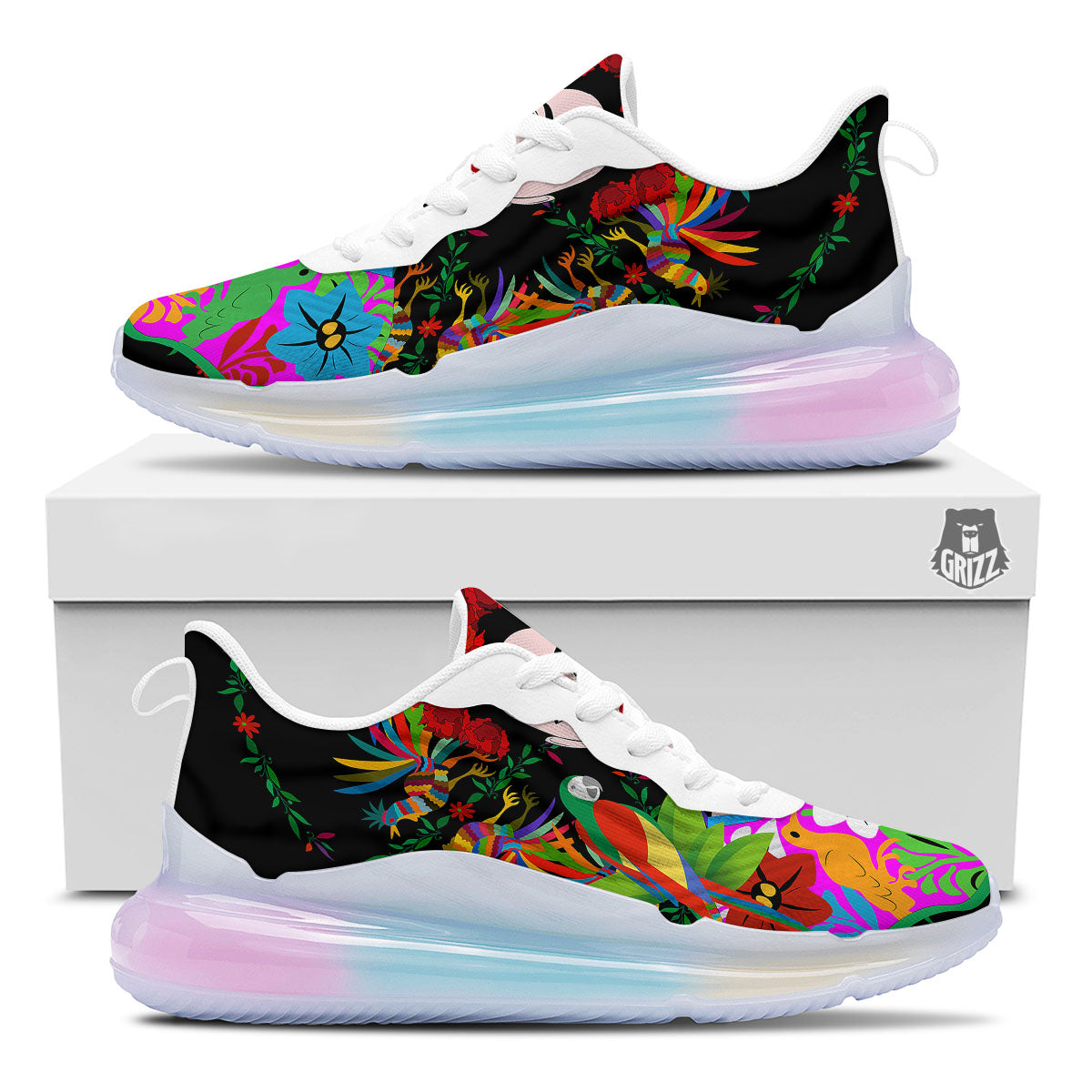Floral And Frida Kahlo Print Running Sneakers-grizzshop