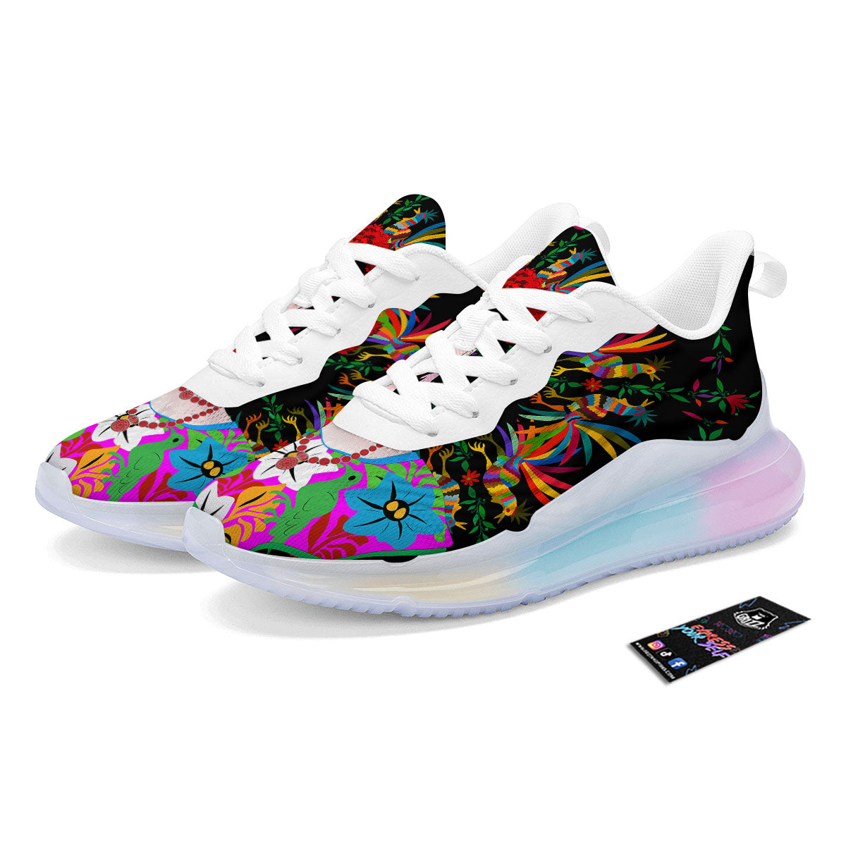 Floral And Frida Kahlo Print Running Sneakers-grizzshop