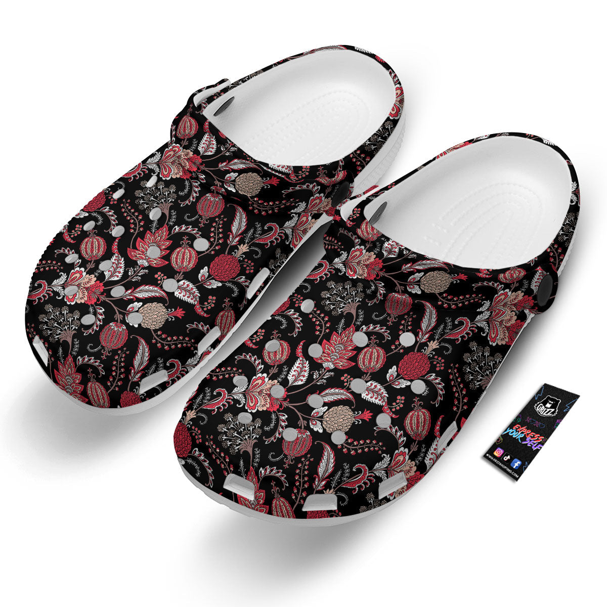 Floral And Paisley Print Pattern Clog-grizzshop